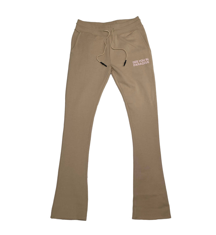 See You In Paradise Tonal Stacked Sweatpants - Cream