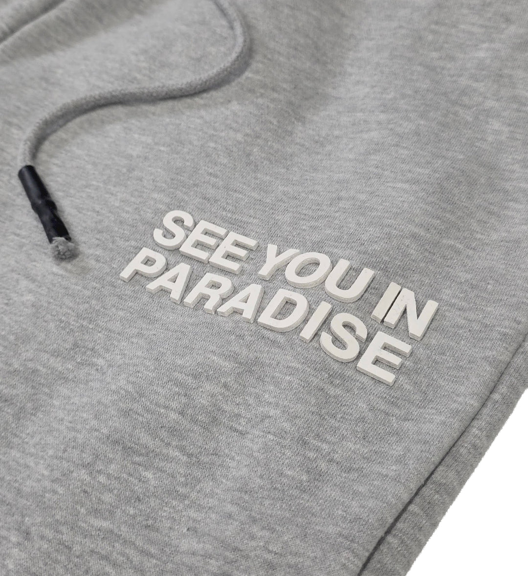 Heather Grey See You In Paradise Tonal Stacked Sweatpants detail