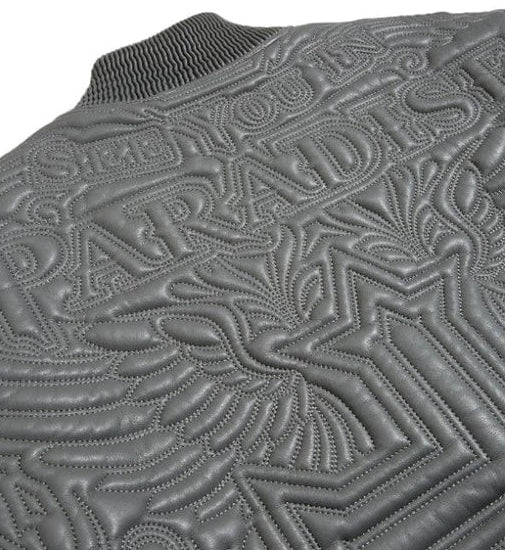 Detail of SYIP Sinister Bomber Jacket — Charcoal