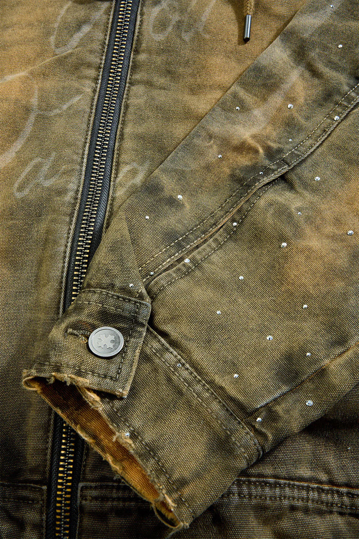 See You In Paradise Ashes to Ashes Hooded Work Jacket Vintage Wheat 91670-83 | Pro Feet