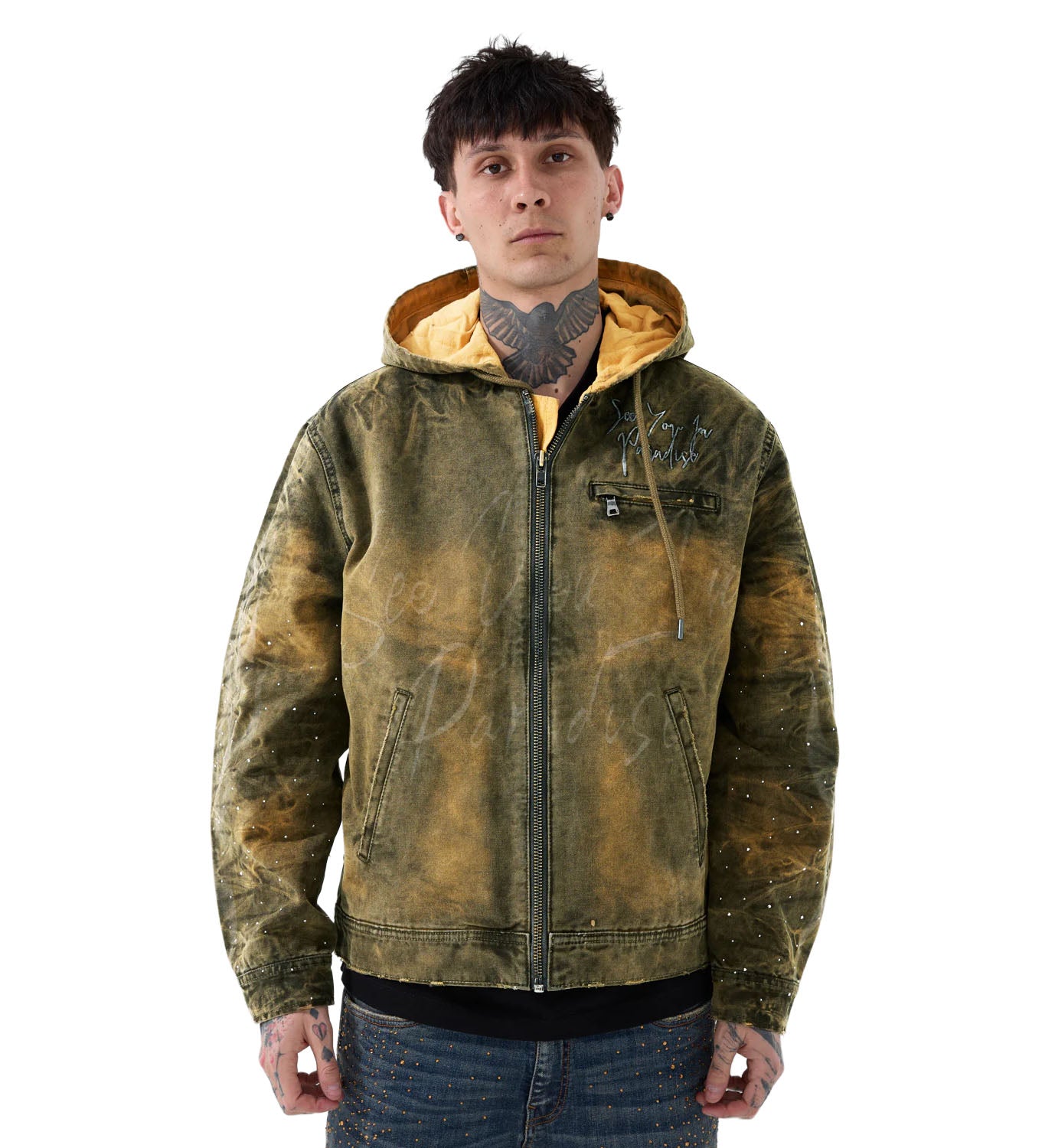 See You In Paradise Ashes to Ashes Hooded Work Jacket Vintage Wheat 91670-83 | Pro Feet