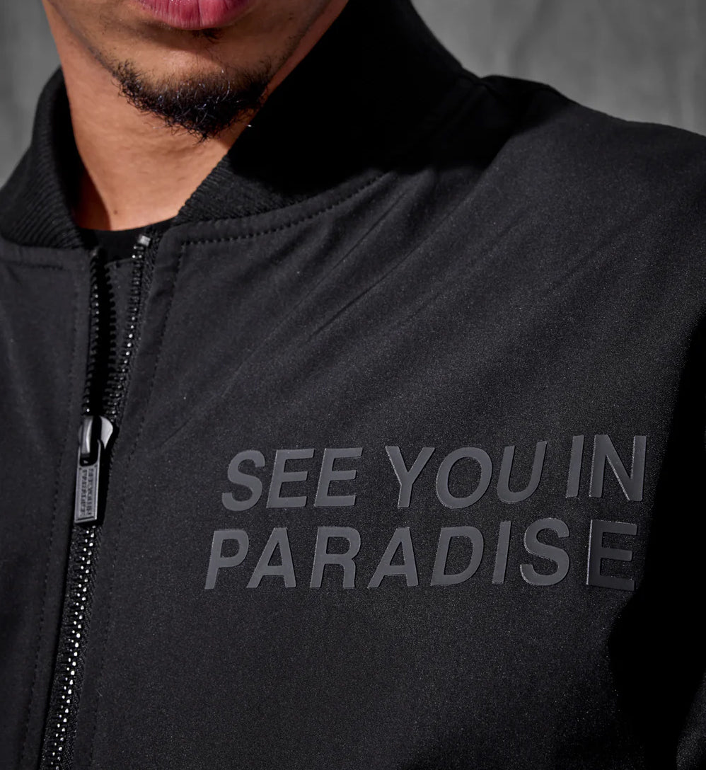 Detail of SYIP Cruel Intentions Bomber Jacket — Black