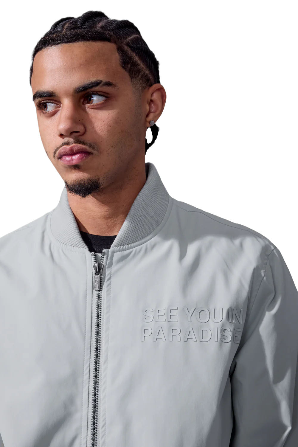 See You In Paradise Cruel Intentions Bomber Jacket Light Grey 91771-88 | Pro Feet