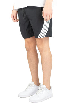 Rebel Minds Striped Nylon Shorts Black (A00-14905)