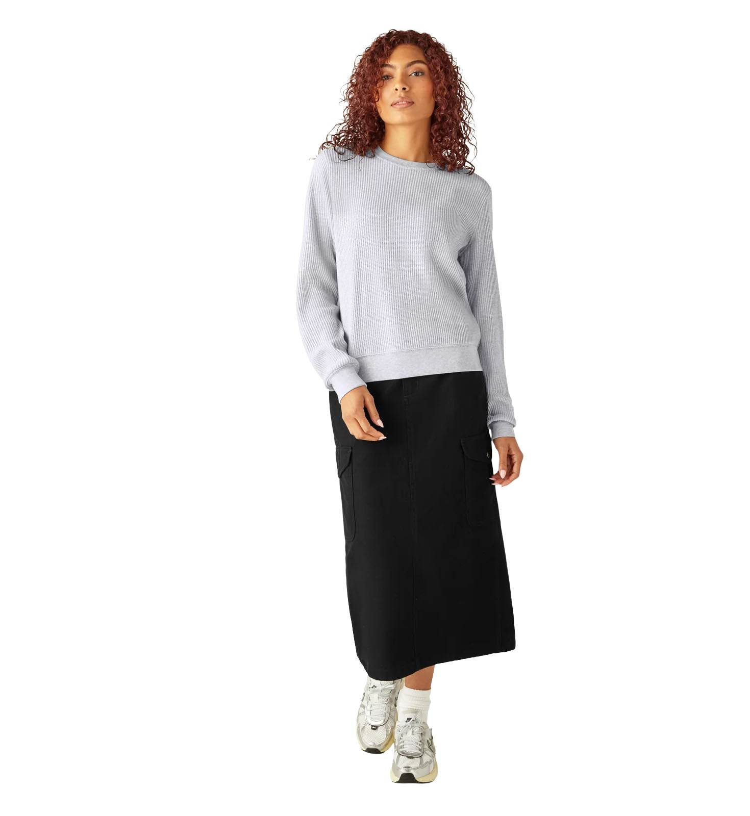 Dickies Women’s Thermal Crewneck Shirt Light Heather Gray A85WQ | Pro Feet