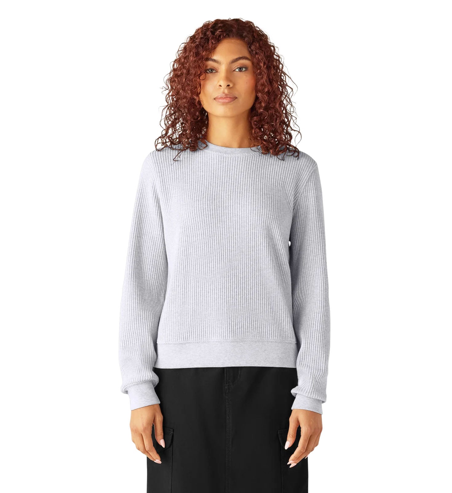 Dickies Women’s Thermal Crewneck Shirt Light Heather Gray A85WQ | Pro Feet