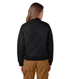 Dickies Women’s Quilted Bomber Jacket Black A876T | Pro Feet