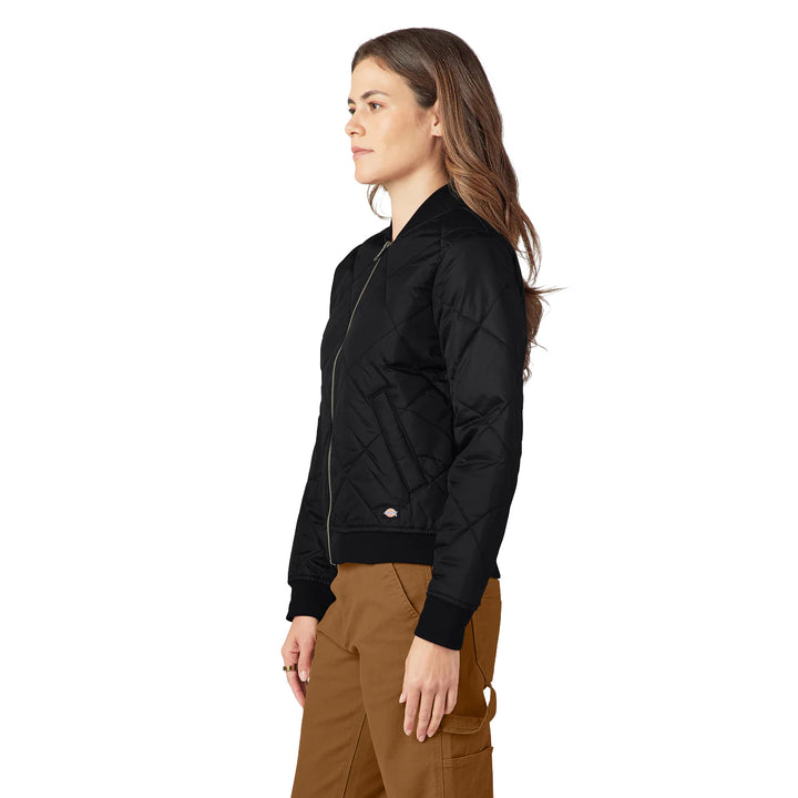 Dickies Women’s Quilted Bomber Jacket Black A876T | Pro Feet