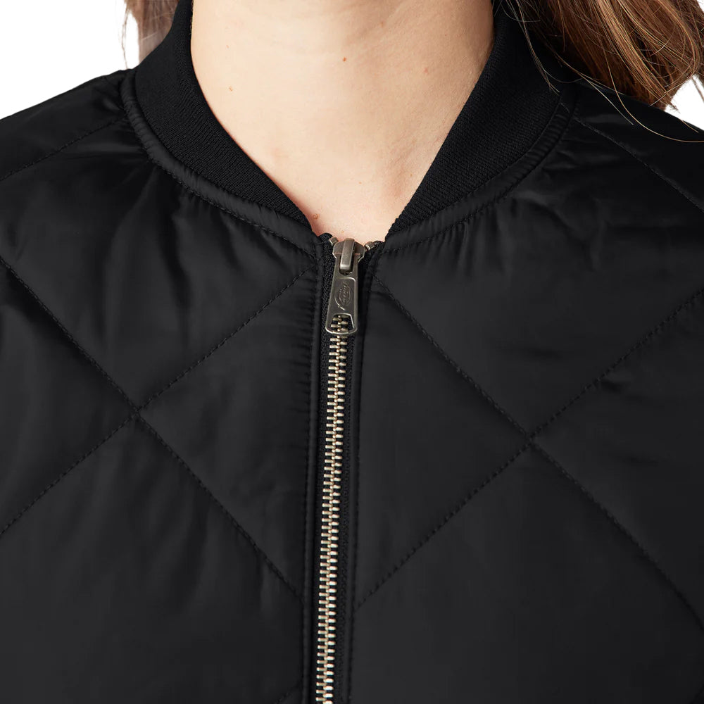 Dickies Women’s Quilted Bomber Jacket Black A876T | Pro Feet