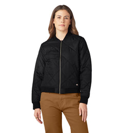Dickies Women’s Quilted Bomber Jacket Black A876T | Pro Feet