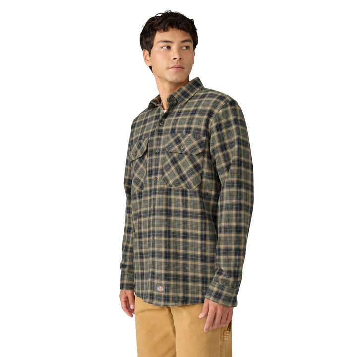 Dickies Long Sleeve Flannel Work Shirt Tactical Green A879L-0GC | Pro Feet