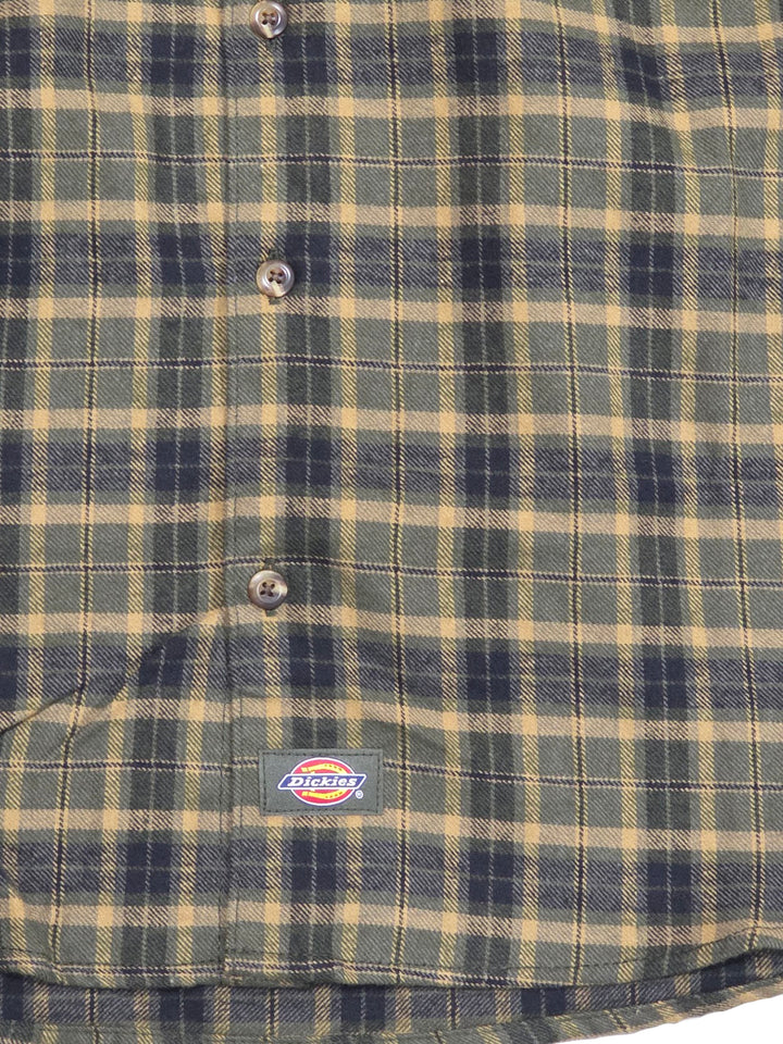 Dickies Long Sleeve Flannel Work Shirt Tactical Green A879L-0GC | Pro Feet