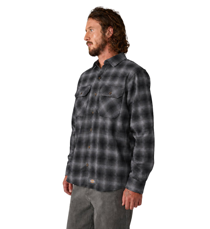 Dickies Long Sleeve Flannel Work Shirt Slate A879L-0SL | Pro Feet