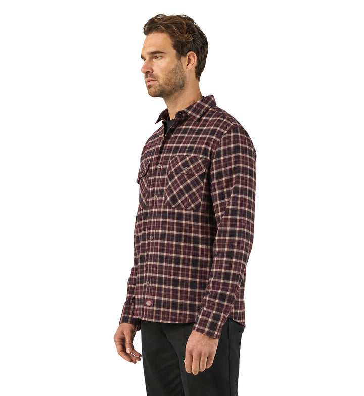 Dickies Long Sleeve Flannel Work Shirt Zinfandel A879L-ZIN | Pro Feet