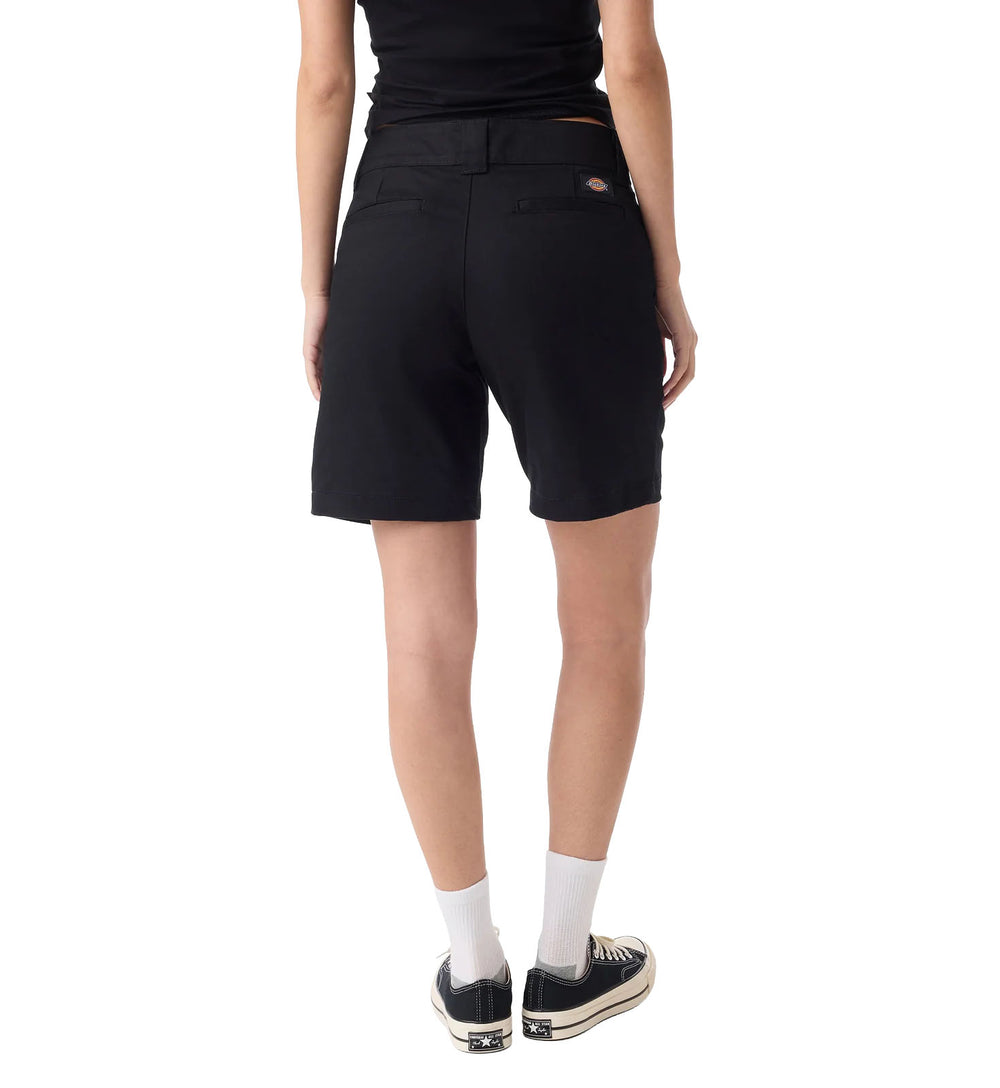 Dickies Women’s Super Flex Flat Front Shorts 9 Inch Black A888R | Pro Feet
