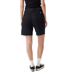 Dickies Women’s Super Flex Flat Front Shorts 9 Inch Black A888R | Pro Feet