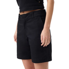 Dickies Women’s Super Flex Flat Front Shorts 9 Inch Black A888R | Pro Feet