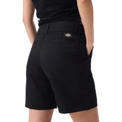 Dickies Women’s Super Flex Flat Front Shorts 9 Inch Black A888R | Pro Feet