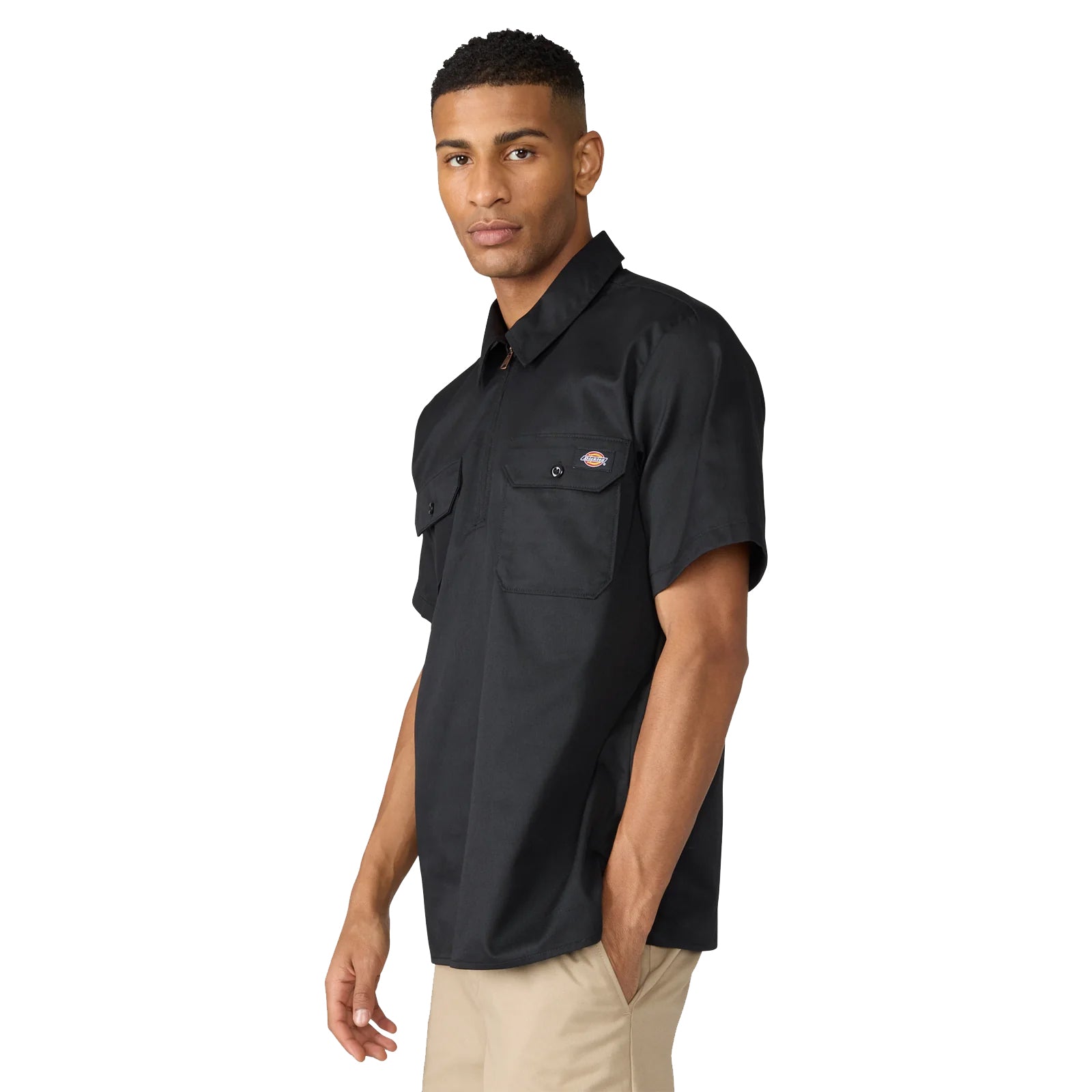 Dickies 1/4 Zip Work Shirt Black A88A1 | Pro Feet