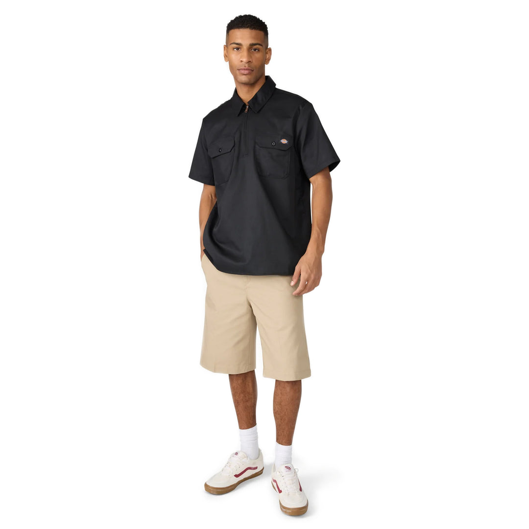 Dickies 1/4 Zip Work Shirt Black A88A1 | Pro Feet