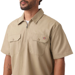 Dickies 1/4 Zip Work Shirt Desert Sand A88A1DS | Pro Feet