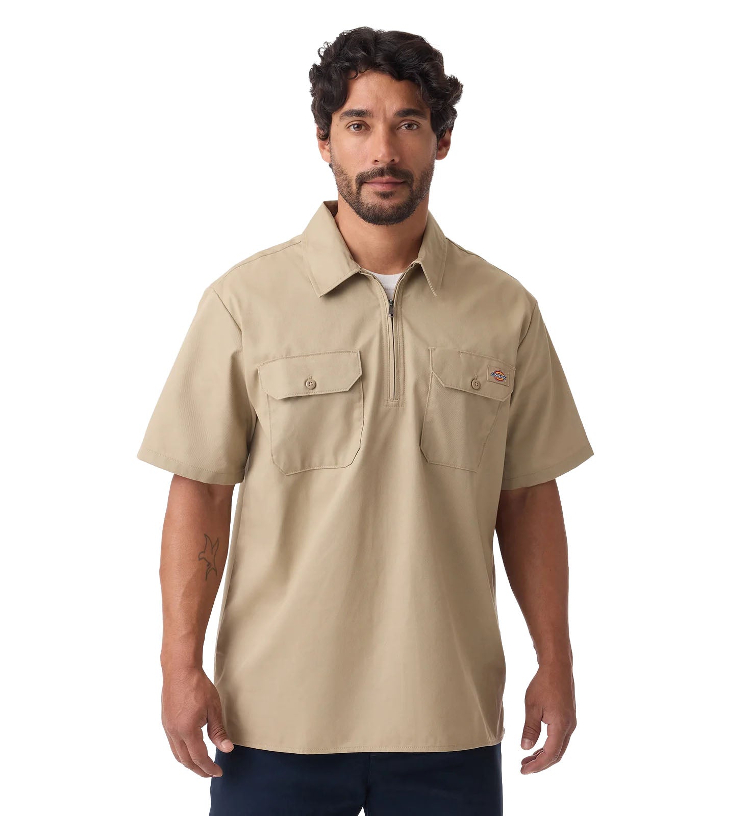 Dickies 1/4 Zip Work Shirt Desert Sand A88A1DS | Pro Feet