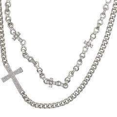 Jewelry Essentials Crosses Wallet Chain Silver | Pro Feet | BKC-154 