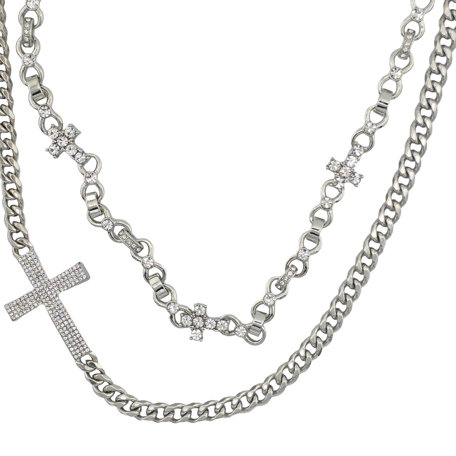 Jewelry Essentials Crosses Wallet Chain Silver | Pro Feet | BKC-154 