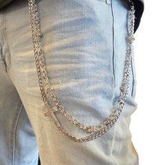 Jewelry Essentials Crosses Wallet Chain Silver | Pro Feet | BKC-154 