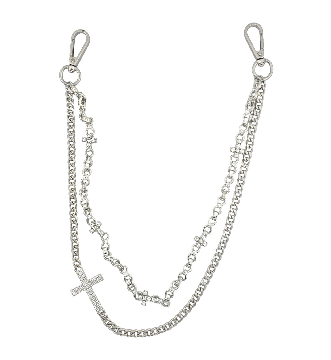 Jewelry Essentials Crosses Wallet Chain Silver | Pro Feet | BKC-154 