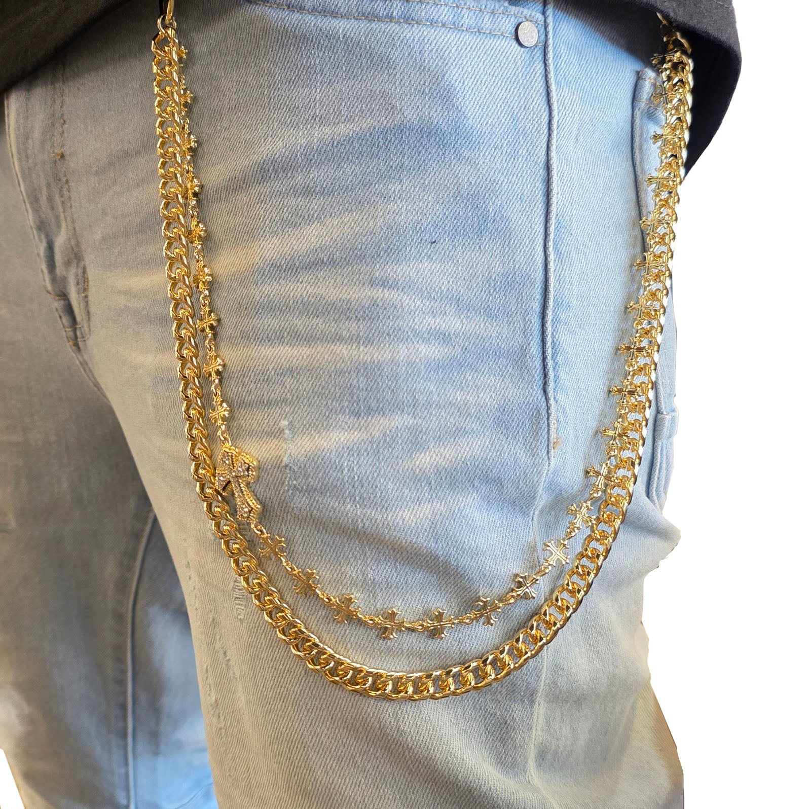 Jewelry Essentials Crosses Wallet Chain Gold | Pro Feet | BKC-260