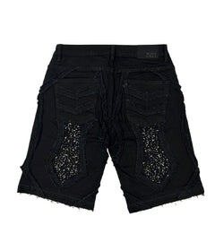 Black Light Patchwork Shorts Jet Black BL-26542 | Pro Feet