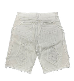 Black Light Patchwork Shorts White BL-26542 | Pro Feet