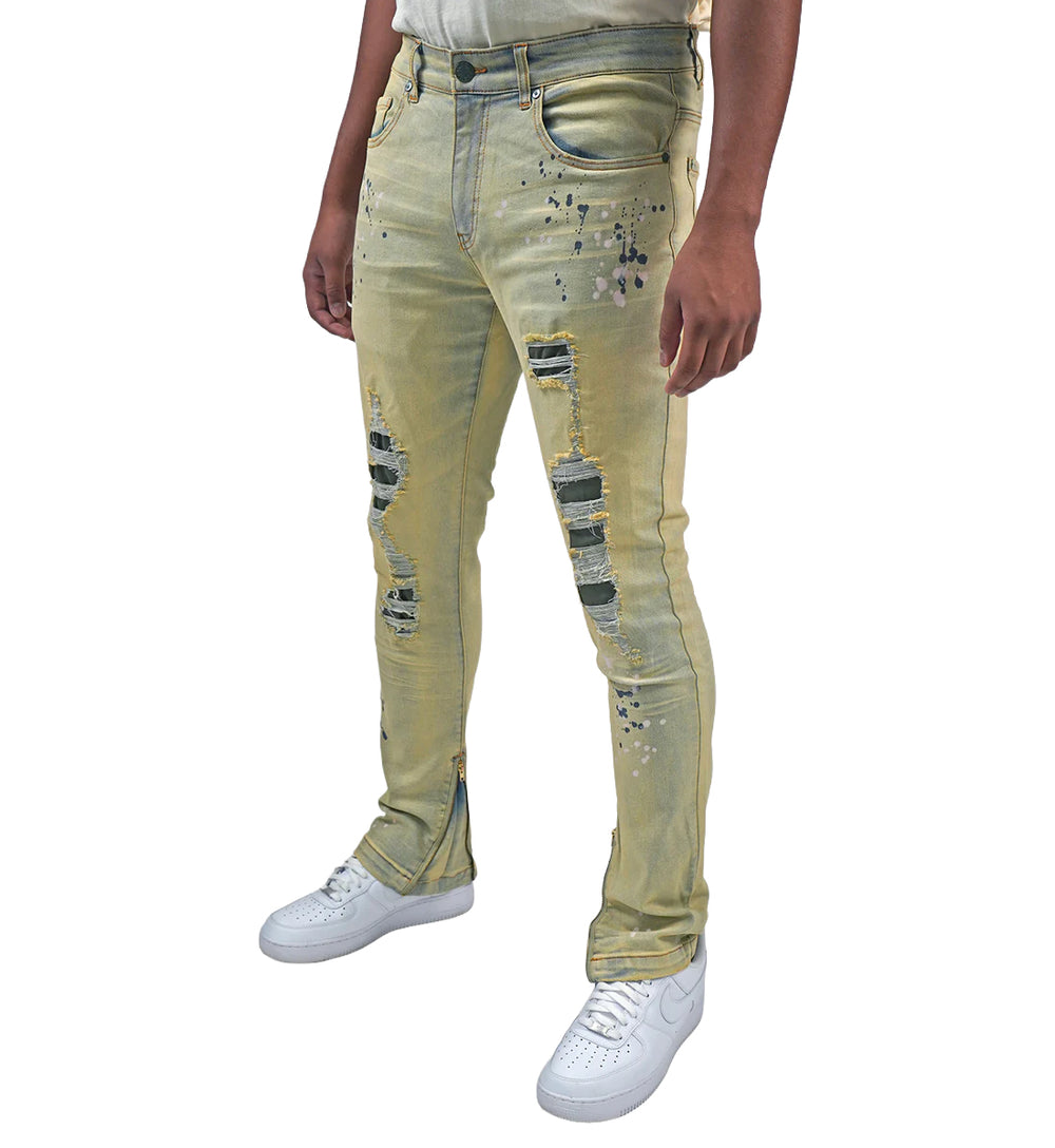 Person wearing Blac Leaf Military Olive Denim Jeans “Military Olive”