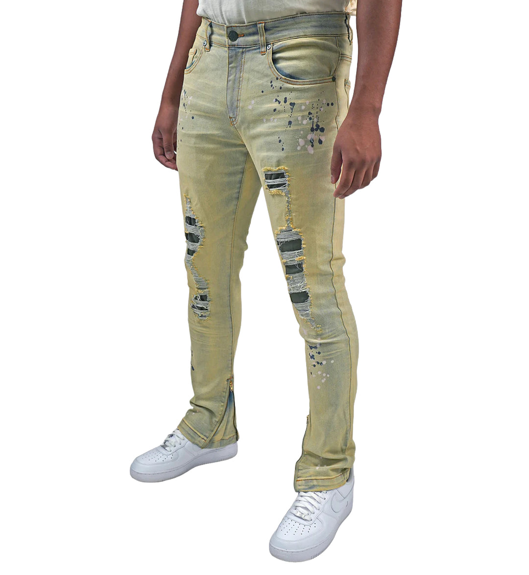 Person wearing Blac Leaf Military Olive Denim Jeans “Military Olive”