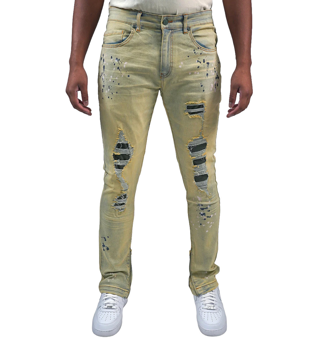 Person wearing Blac Leaf Military Olive Denim Jeans “Military Olive”