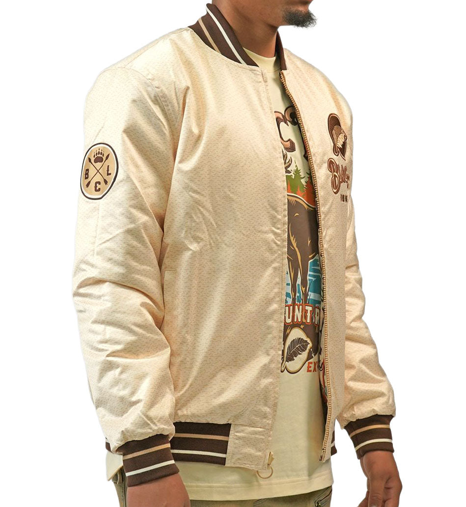 Blac Leaf Hunting Club Reversible Bomber Jacket “Cream/AOP” (BLHOL225-001)