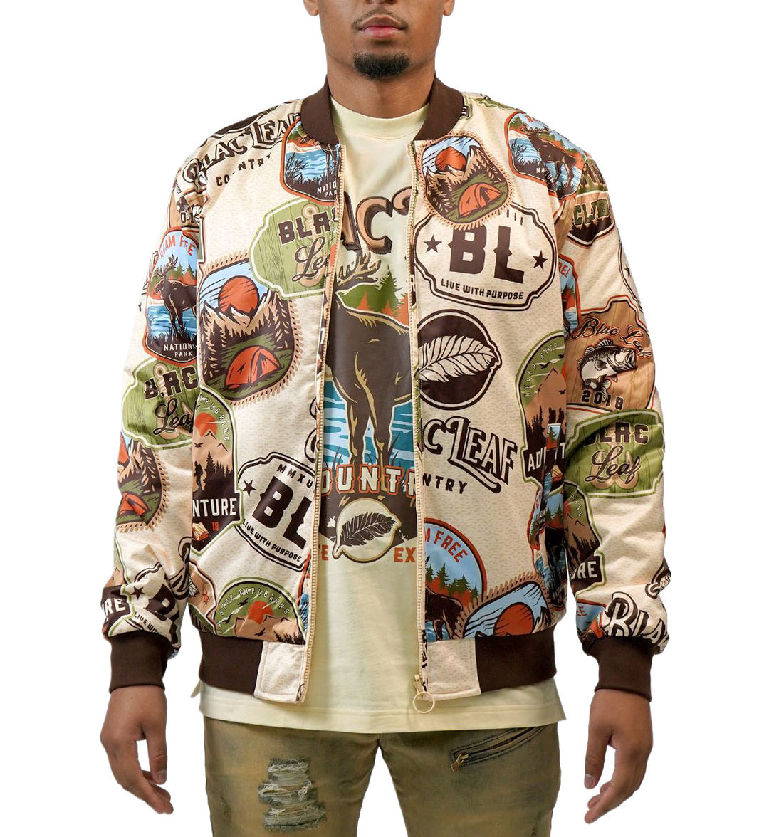 Blac Leaf Hunting Club Reversible Bomber Jacket “AOP” 