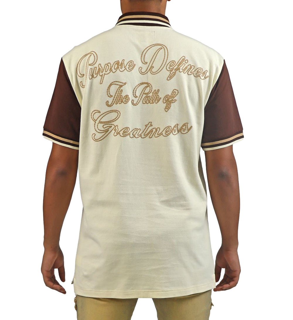 Blac Leaf Path of Greatness Polo Shirt “Brown/Cream” 