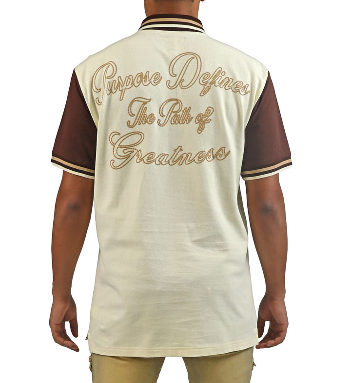 Blac Leaf Path of Greatness Polo Shirt “Brown/Cream” 