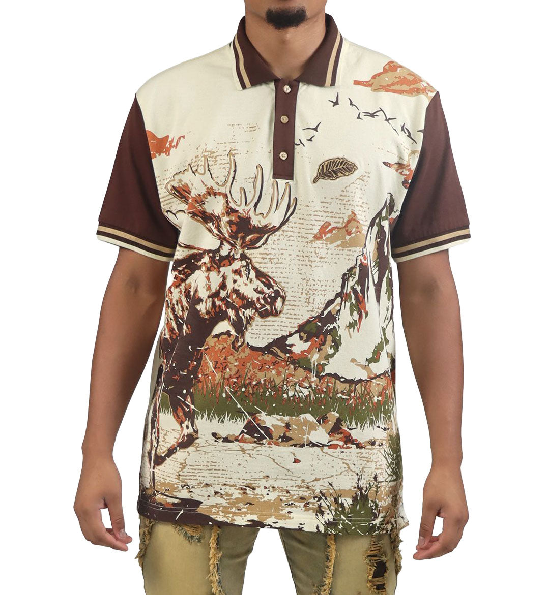 Blac Leaf Path of Greatness Polo Shirt “Brown/Cream” (BLHOL225-003)