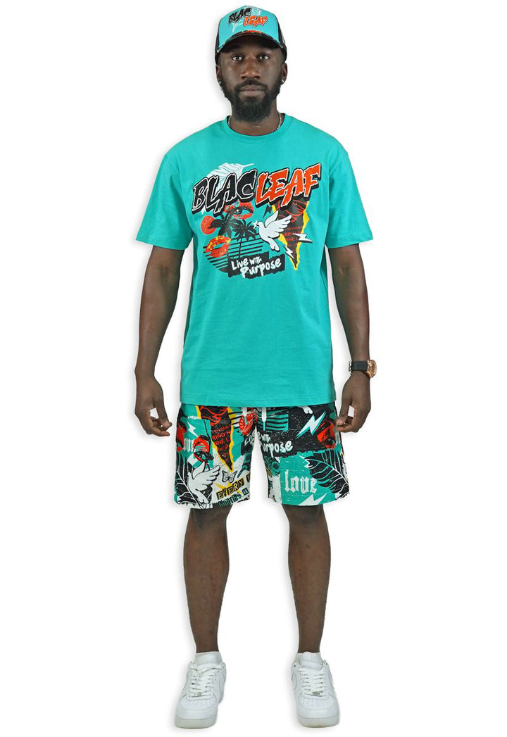 Blac Leaf Reborn Knit T-Shirt Teal BLSUM126-002 | Pro Feet