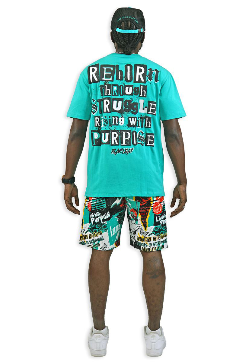 Blac Leaf Reborn Knit T-Shirt Teal BLSUM126-002 | Pro Feet