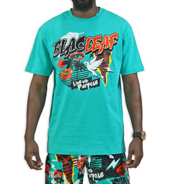 Blac Leaf Reborn Knit T-Shirt Teal BLSUM126-002 | Pro Feet