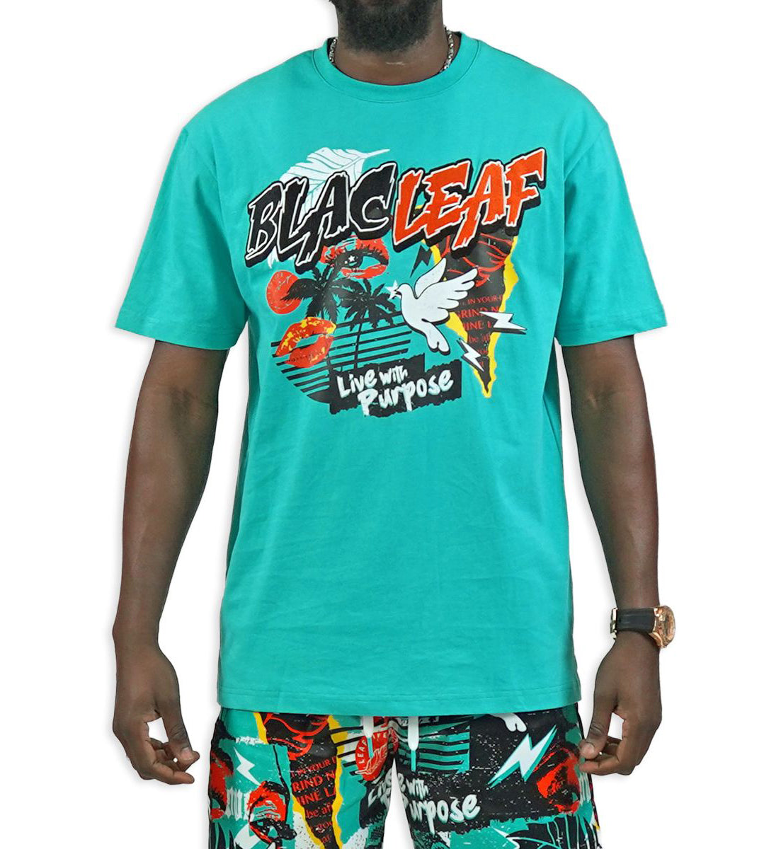Blac Leaf Reborn Knit T-Shirt Teal BLSUM126-002 | Pro Feet