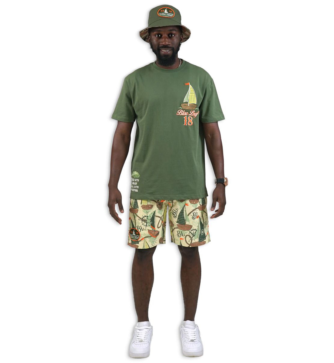 Blac Leaf Rise With Belief T-Shirt Olive Green BLSUM126-006 | Pro Feet