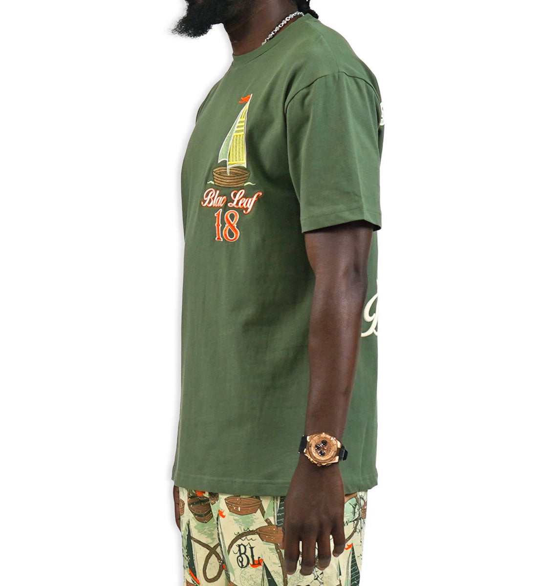 Blac Leaf Rise With Belief T-Shirt Olive Green BLSUM126-006 | Pro Feet