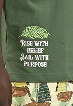 Blac Leaf Rise With Belief T-Shirt Olive Green BLSUM126-006 | Pro Feet