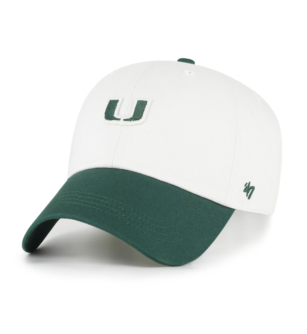 ’47 Miami Hurricanes Sandstone Contemporary Two Tone ’47 CLEAN UP Hat C-CONTT27CNS-SS | Pro Feet