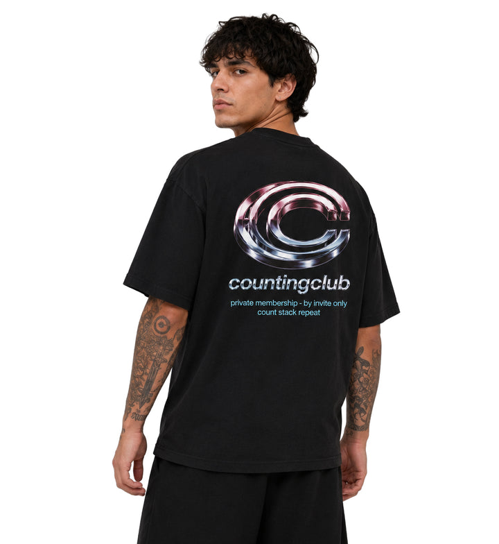 Counting Club Private Membership Ultra Heavyweight T-Shirt Black CC027B | Pro Feet
